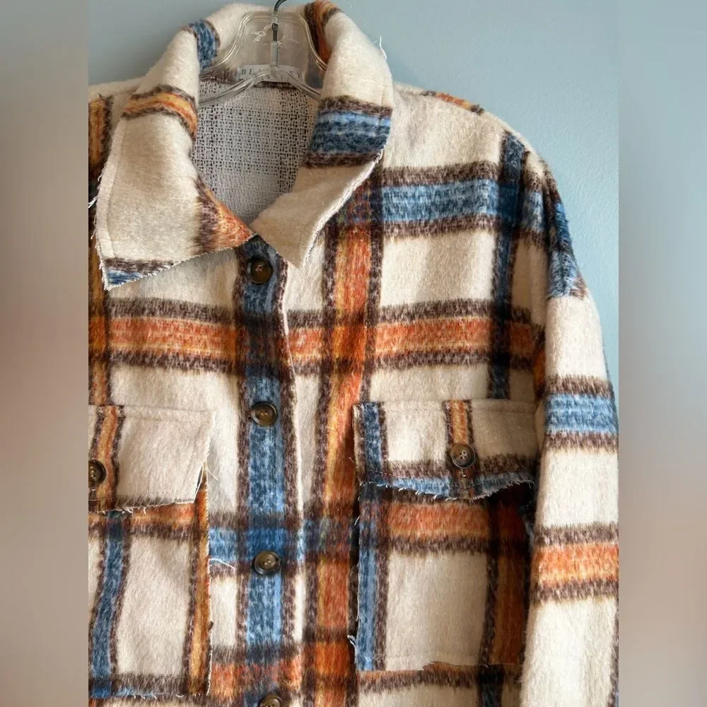 Plaid Wool-Blend Jacket- NWOT